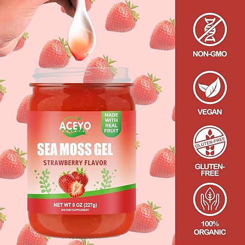 Miniatura 4 de (12 onzas) Gel de musgo marino irlandés orgánico crudo sabor manzana vegana 102 vitaminas y minerales cosechados en la naturaleza sin OMG refuerzo