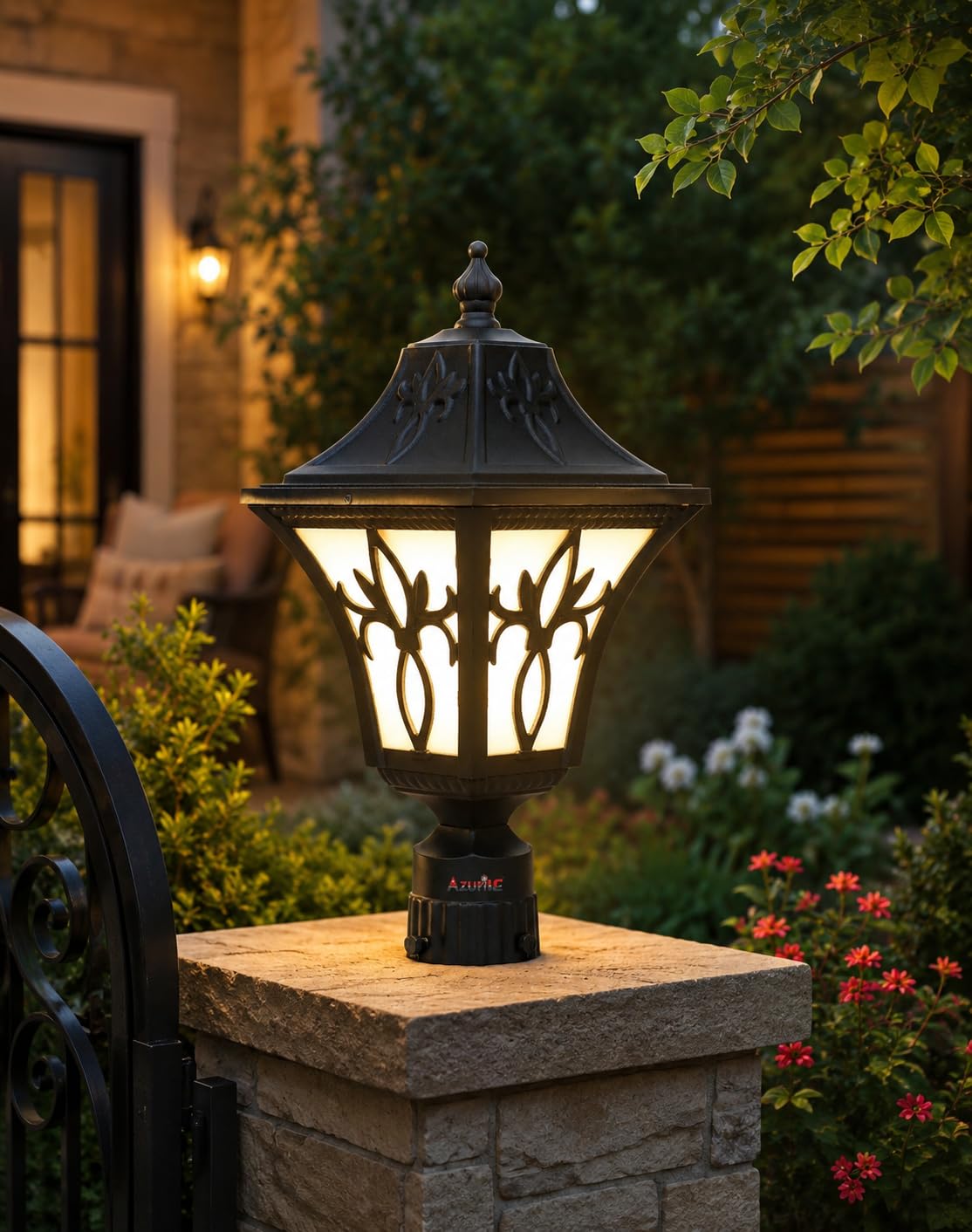 Azurite outdoor Aluminium dai casting gate lamp waterproof unbreakable B-22 holder, exterior beautiful grey outdoor poles & piller gate lamp (Include bulb) (pack of 1)-image-45