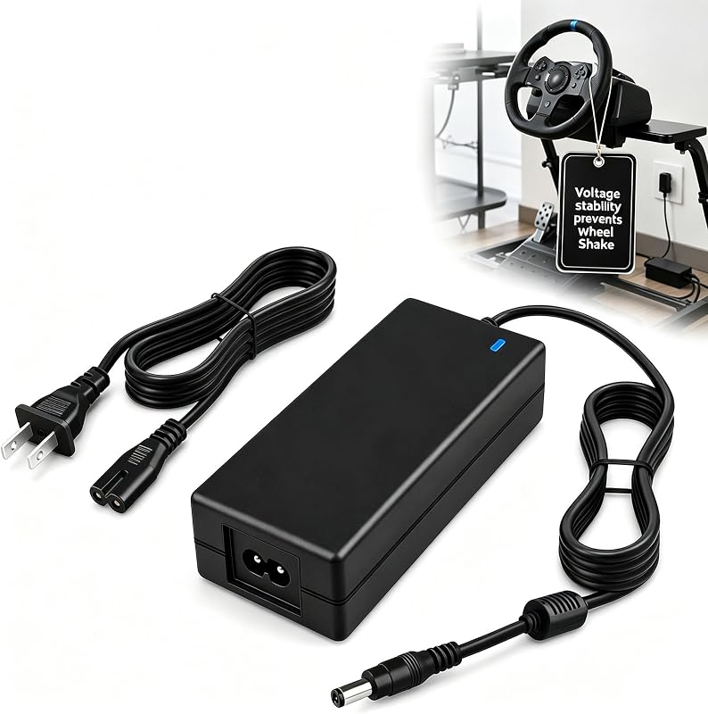 Power Supply for Logitech G920: Regulated Voltage - Precise Control | Improved Gaming Experience - 24V Adapter for Racing Wheel G29 G923 G25 G27 G940 APD DA-42H24/AD10110LF/190211-0010 No Shake