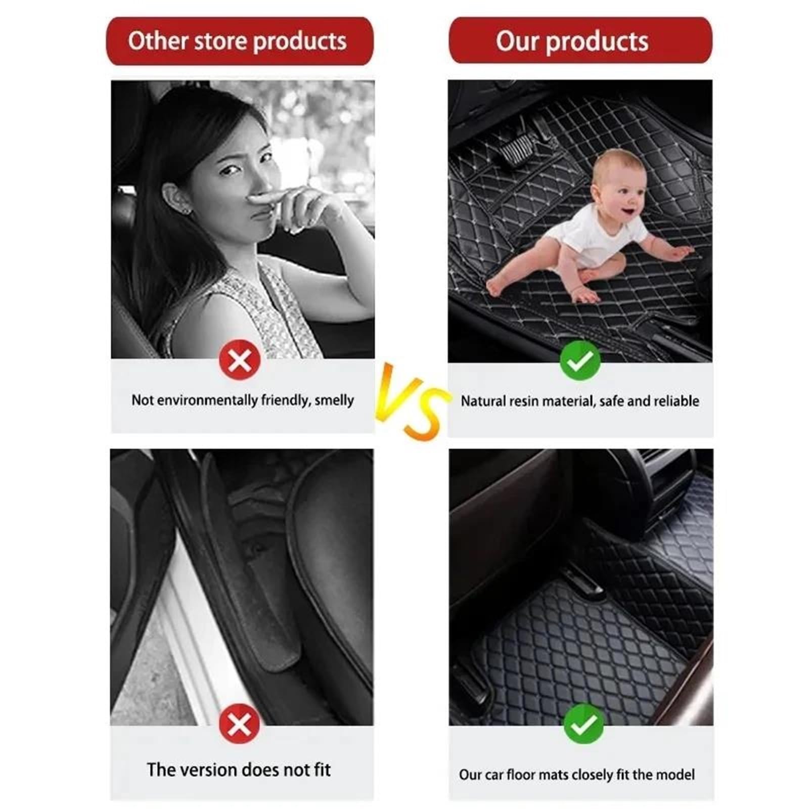Gestreifte, Individuell Gestaltete Autofußmatte Aus PU-Leder Für Volvo S90, Innenausstattung, Teppich, Teppichboden, Innenausstattungsteile Anti-Schmutz
