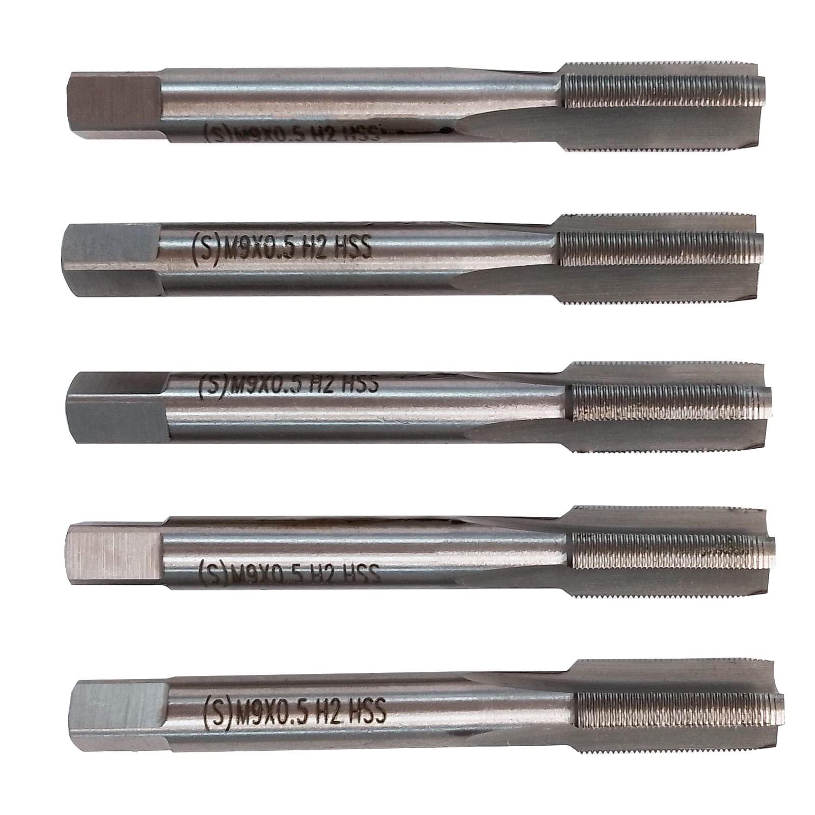 HUAZHICHUN M9×0.5 Metric Hand Tap,Thread Tap Pitch Straight Flutes HSS Right Hand Tap (2pcs)