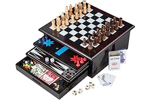 Lucky I Days 15-in-1 Tabletop Wooden Board Games