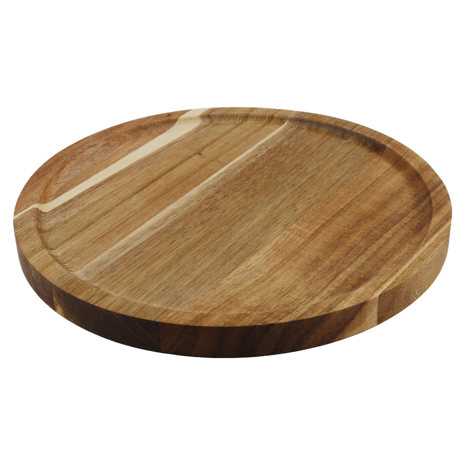 Wellrun Round Wooden Tray 20cm x 20cm,Decorative Coffee Table Trays,Vintage Wooden Tray Candle Plate,Multipurpose Small Round Serving Trays for Dessert,Coffee,Tea,Display and Home Décor