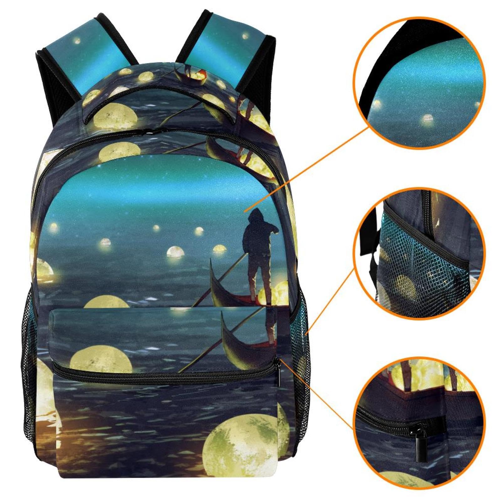 Zaino scolastico per uomini e donne, borsa da viaggio per laptop Starlight, zaino leggero per università, zaino casual per libri