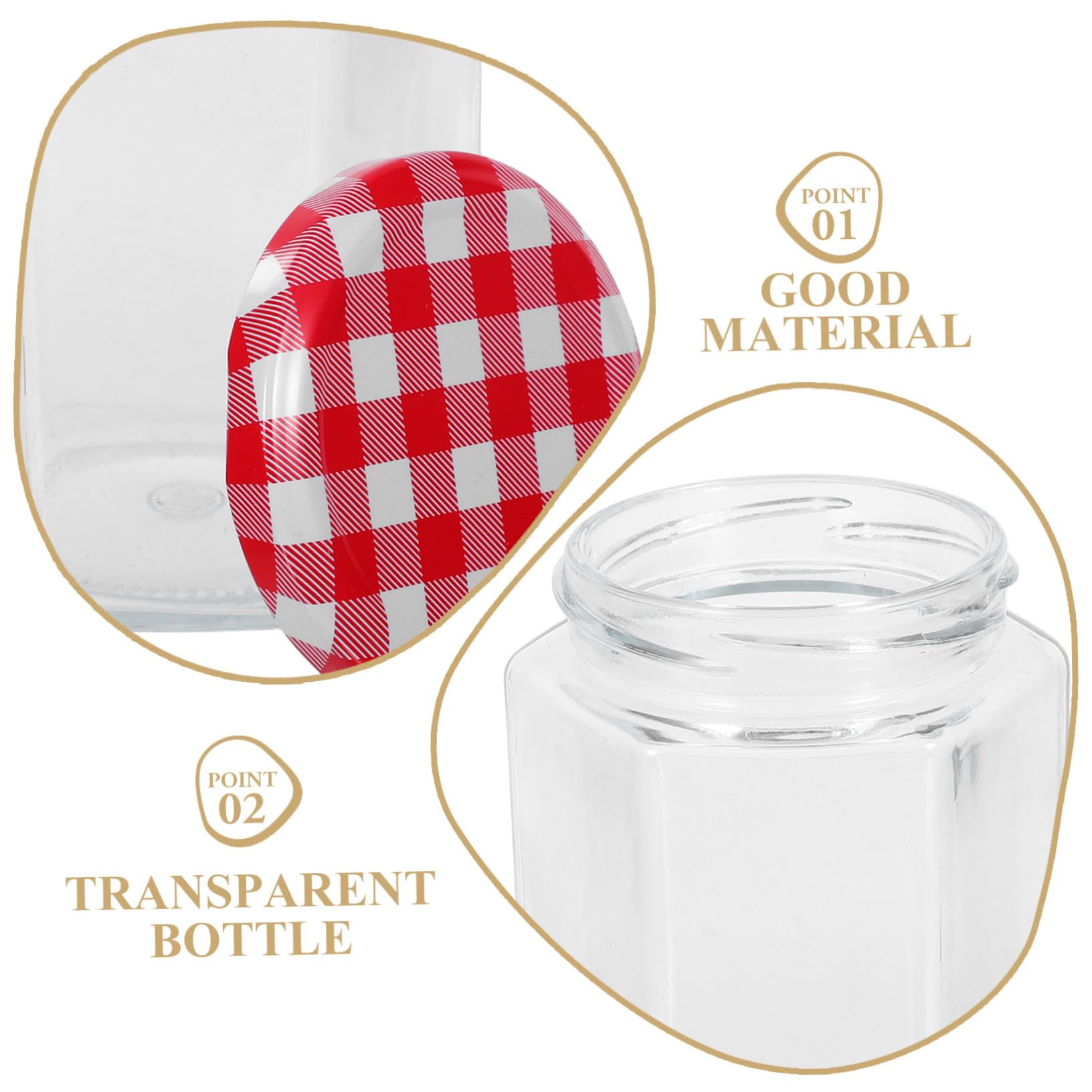 MAGICLULU 6 Stück Kleine Hexagon Marmeladengläser mit Luftdichtem Deckel Klare Behälter für Marmelade Diy Kerzenherstellung und Küchenlagerung
