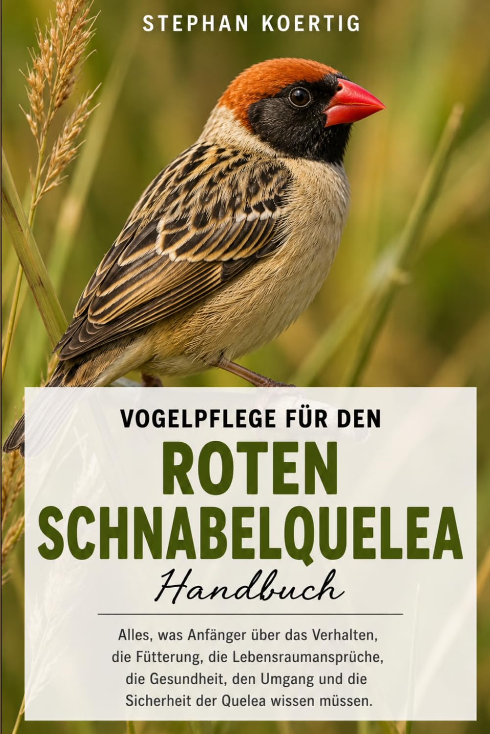 VOGELPFLEGE FÜR DEN ROTEN SCHNURZELTEN QUELEA: Alles, was Anfänger über das Verhalten, die Fütterung, die Lebensraumansprüche, die Gesundheit, den ... der Quelea wissen müssen. (German Edition)