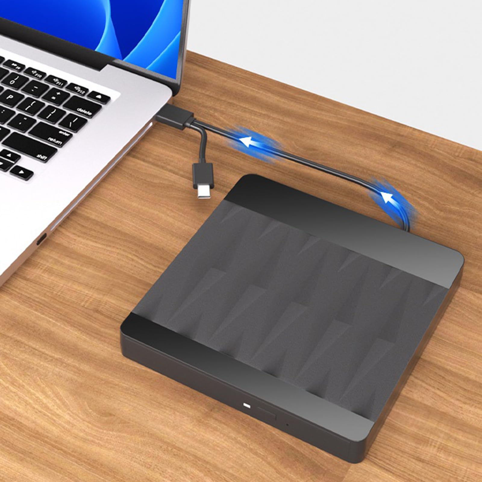 Acesoft External DVD Drive USB 3.0 Type-C Portable CD DVD +/-RW Drive Laptop DVD Player CD ROM Rewriter Burner Compatible with Laptop Desktop PC Windows MacBook Mac Linux Mac White