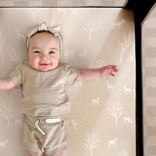 Miniatura 5 de Paquete de 3 sábanas ajustadas elásticas ultra suaves de punto de jersey, portátilesminicuna para niñas, ajuste universal para Pack N Plays seguro y