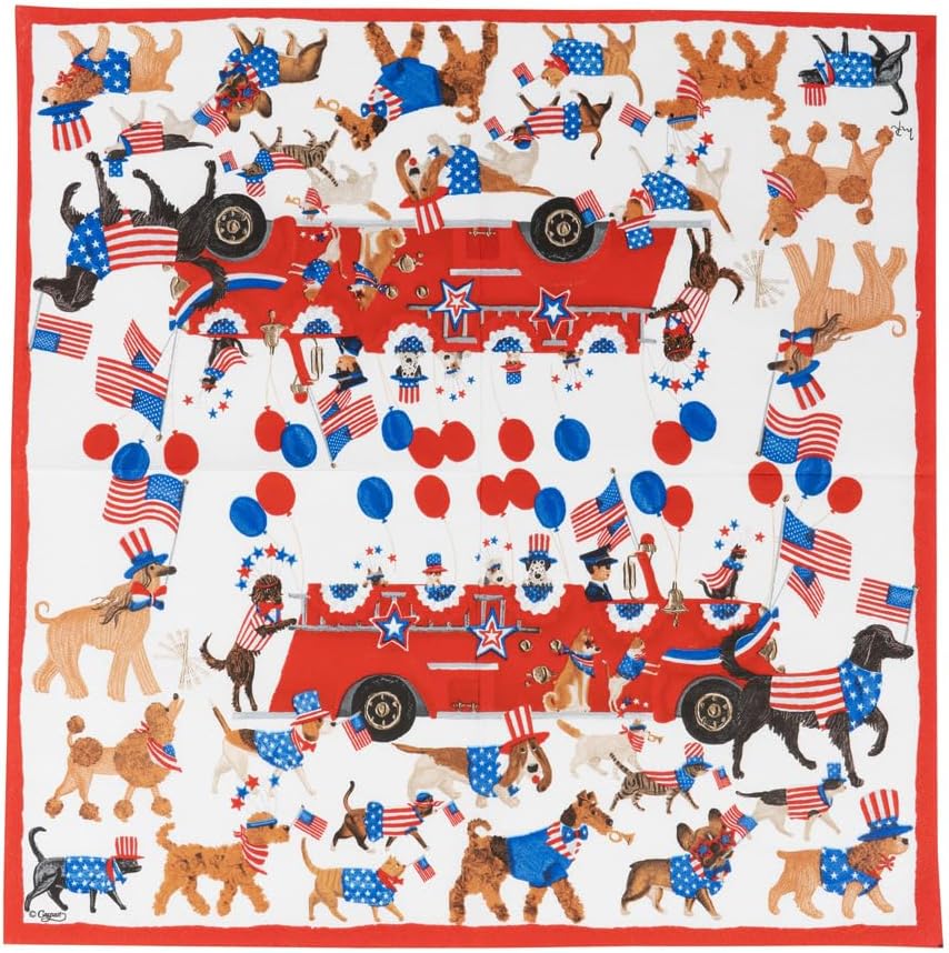 Caspari Join The Parade Luncheon Napkins - 20 Luncheon Napkins per Pack