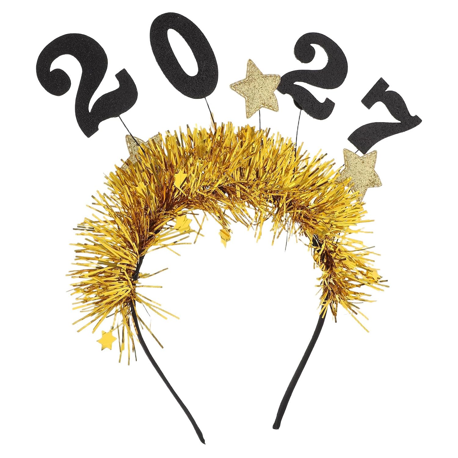 Adjustable Golden 2027 New Years Eve Headband and Women with Skinfriendly Iron and Cloth Material, Unique Number Star Style for Holiday Events and Dances