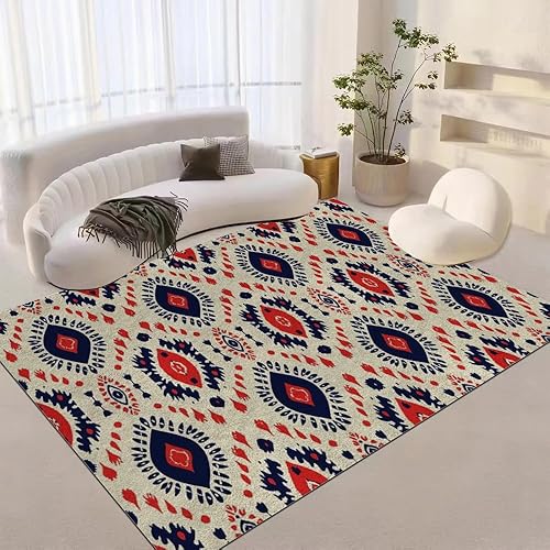 Alfombra bohemia con diseño de ojos tribales y estilo retro de los años 70 con antideslizante, para sala de estar, dormitorio, resistente a las