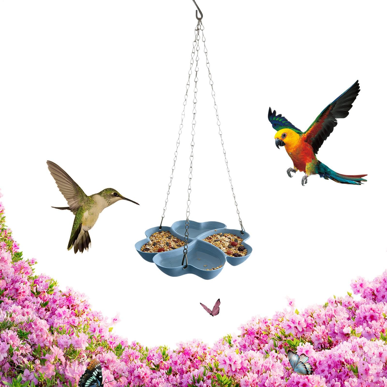 Comederos para pájaros silvestres con cuenco colgante en forma de pétalos para exterior