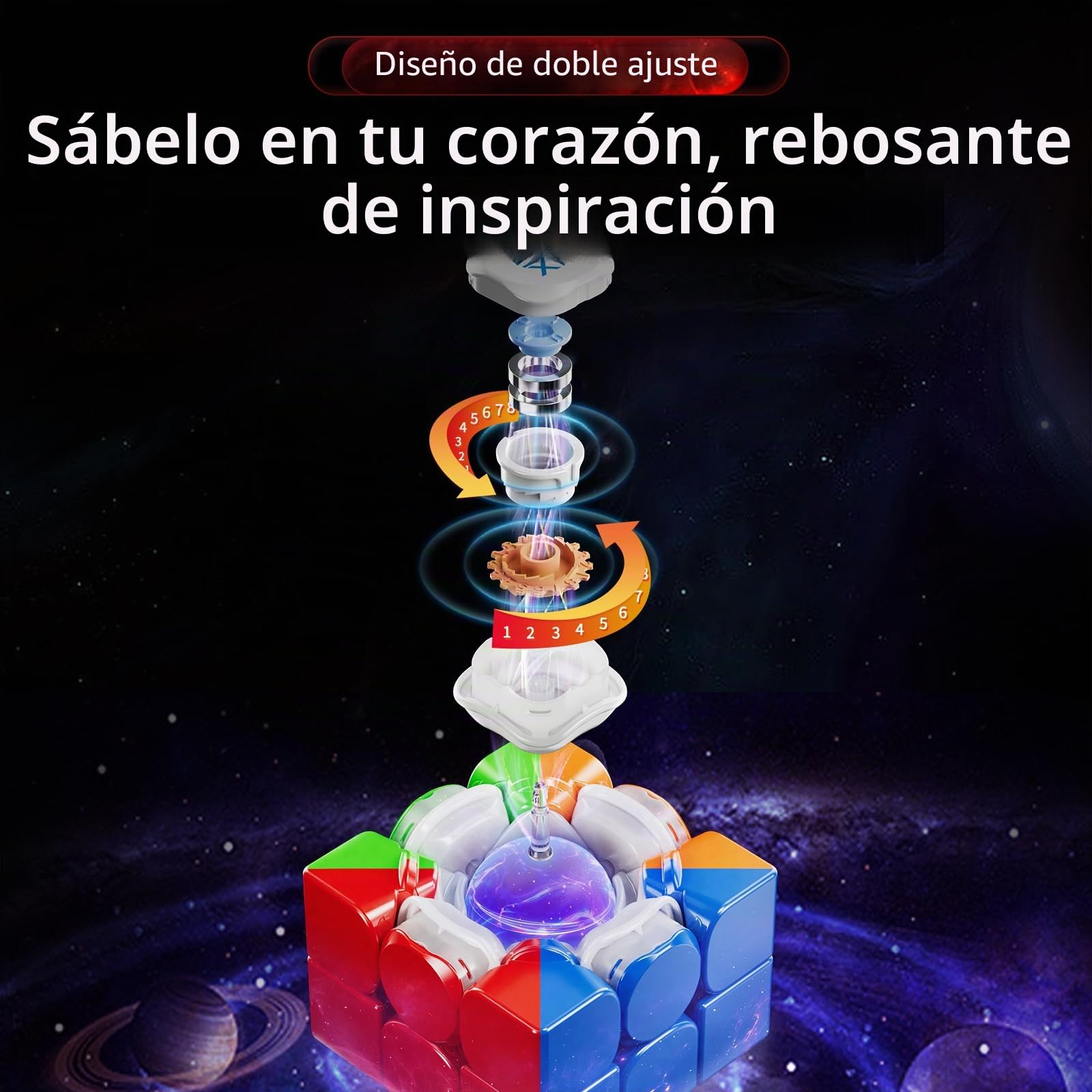 Moyu WRM V10 Maglev SpeedCube, 100 Magnets Magnetic Magic 3x3 Puzzle Cube, Ideal para Entrenamiento de Competición y Regalos de Cumpleaños (Versión Ball-Core Maglev UV)