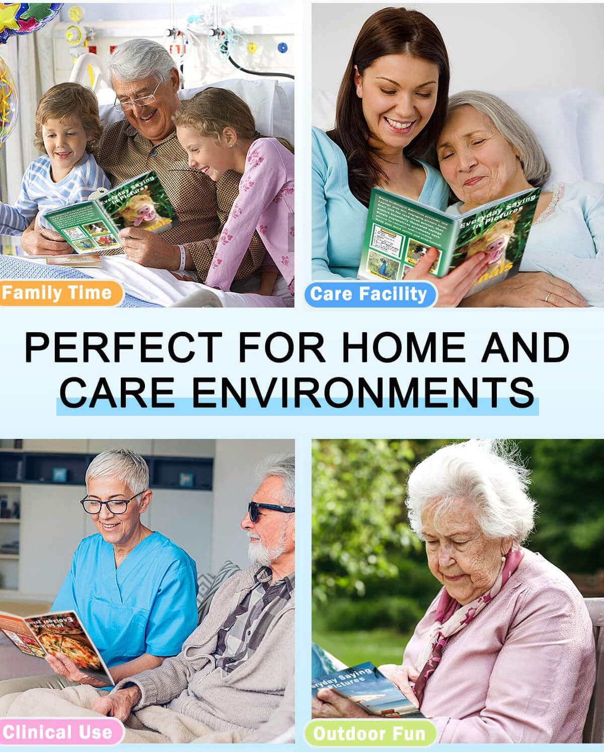 Relaxing Cognitive Memory Adult Game Picture Books for Dementia Activities for Seniors, Alzheimers Products for Elderly, Large Print Illustrated English Saying, Gifts for Dementia Patients image 3