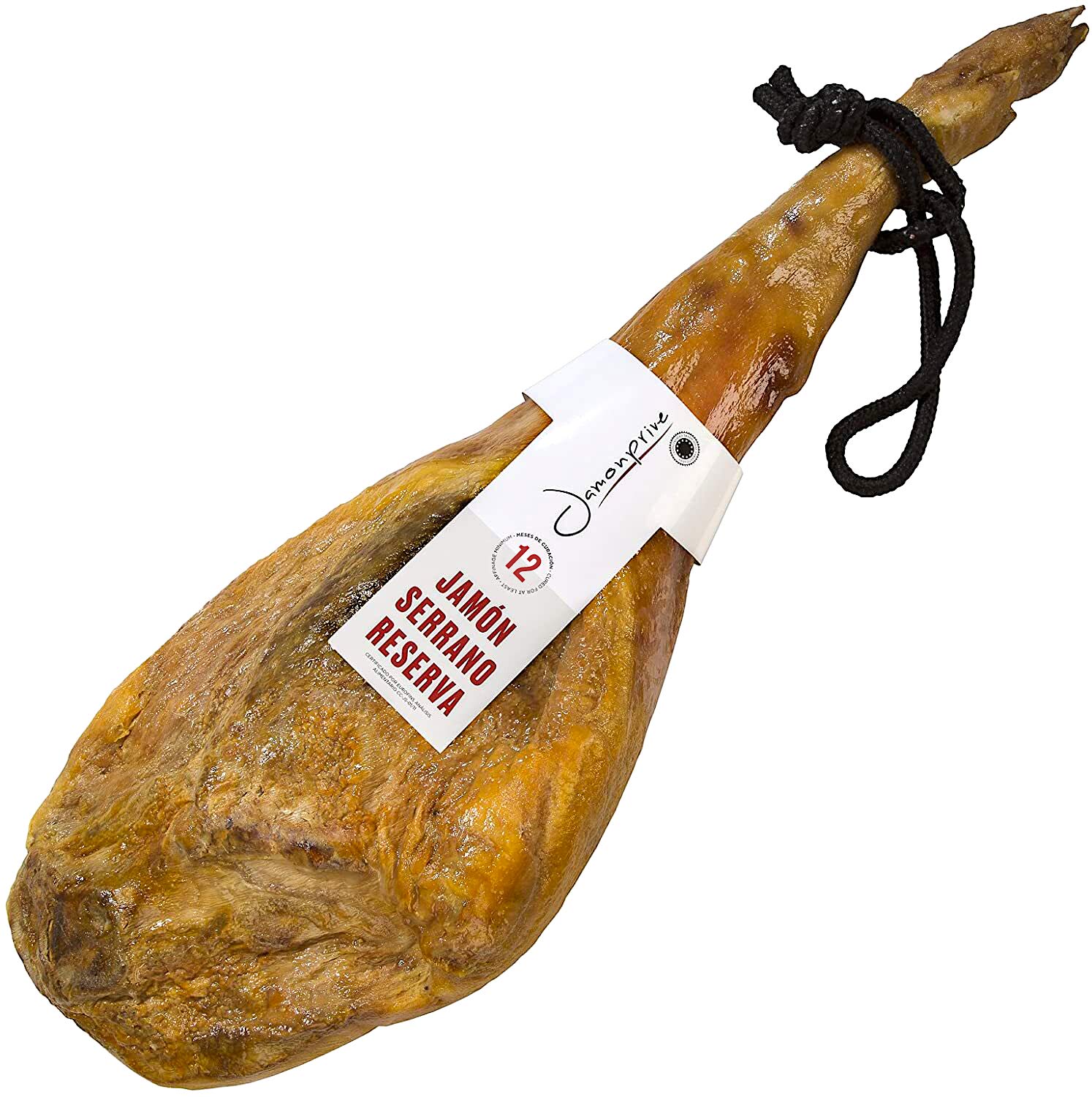 Prosciutto Spagnolo Serrano Riserva Duroc + Porta Prosciutto + Coltello 6.5-7 Kg - Jamon Serrano Crudo Jamonprive