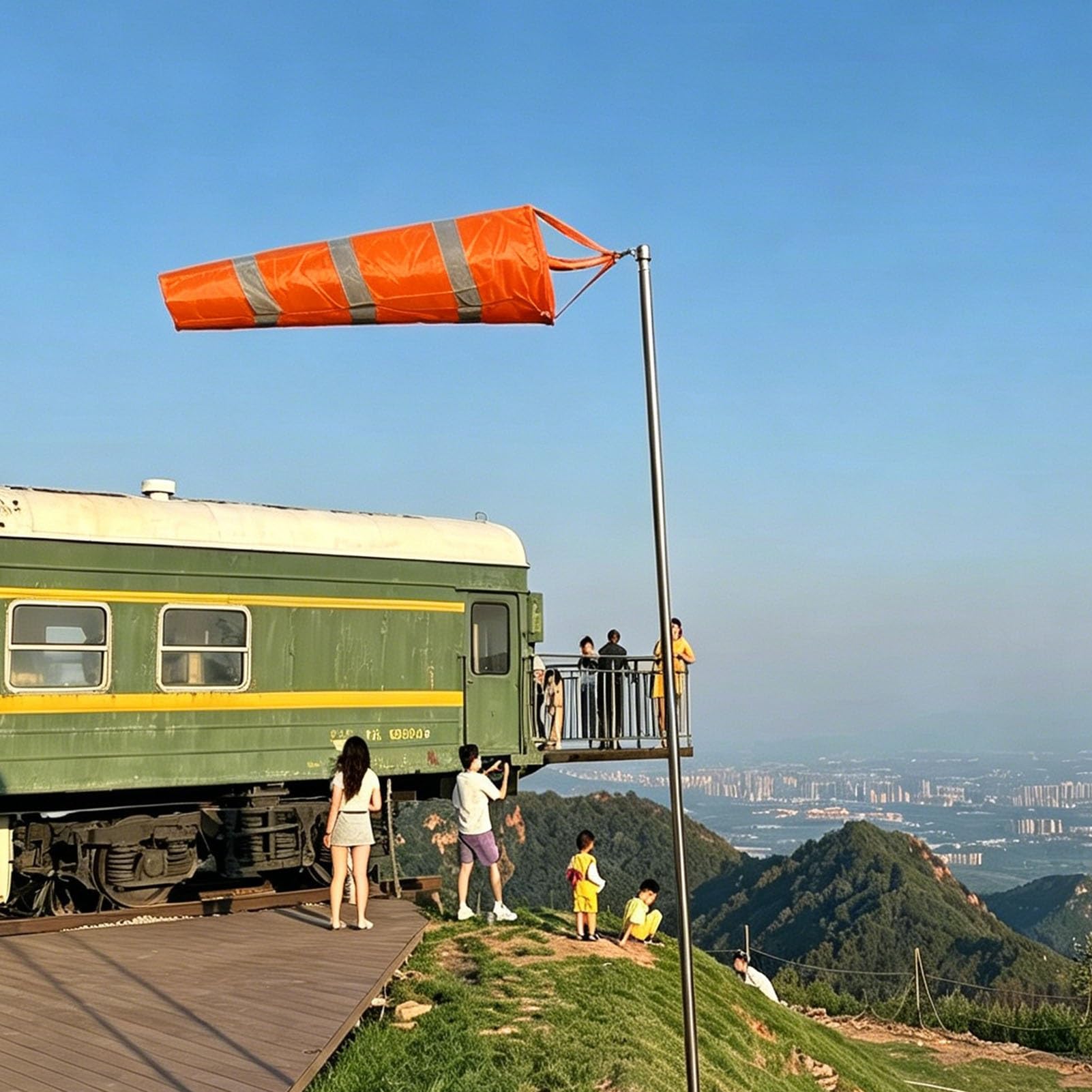 Windsocken-Set – tragbarer, abnehmbarer Windsack für den Außenbereich, ideal für malerische Aussicht und Bergdeck, langlebiges 0,8 m Design