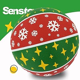 Senston 27.5\'\' Outdoor Basketball Premium Elasticity/Grip Rubber Basketballs with Pump, Durable Size 5 Basketball for Men/Women