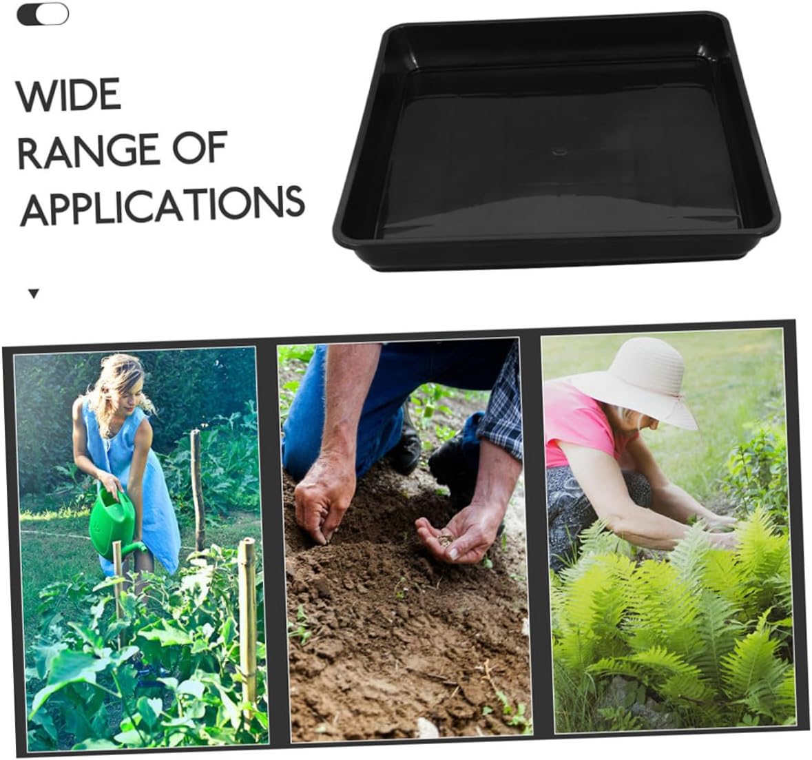 Kisangel 6pcs Square Planter Drip Tray Durable Plastic Water Catcher for Garden Use Heavy Duty Pot Saucer for Excess Water Overflow Prevention