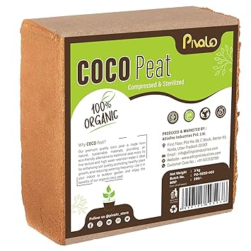 Pivalo Cocopeat Block Organic Fertilizer & Soil Manure Compost Khaad Coco Peat Potting Mixture for Home Gardening and Potted Plants (3 Kg) - image, photos