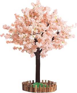 Cherry Blossoms Artificial Flowers Tree Champagne Color Silk Flowers Plants for Indoor Outdoor Home Wedding Party Opening Shopping Mall Restaurant Décor (4FT Tall/1.2M)