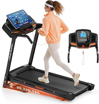 Treadmills for Home with Incline, 16in Wide Belt, App, Bluetooth, 8.5 MPH Walking Pad Treadmill Running Machine 330 Lbs Capacity, Pulse Heart Rate Sensor, 3.5HP Quiet Brushless Motor