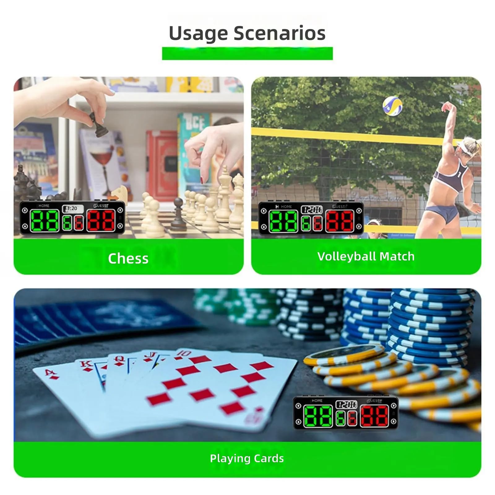 Tabellone segnapunti Digitale con Alimentazione Ricaricabile | Display LED per ospiti domestici, controllo touch per l ' utilizzo del monitoraggio del punteggio delle partite