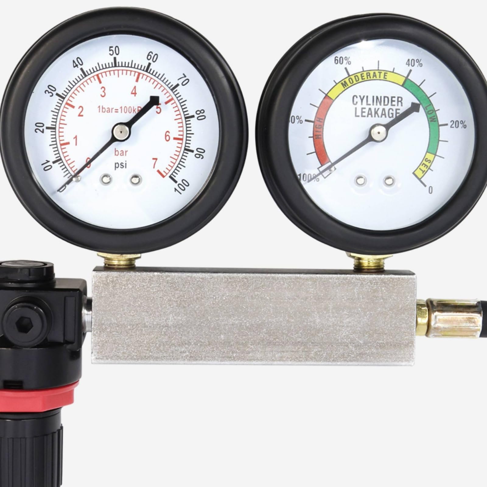 Qianly Tester Perdite Cilindri Portatile Kit Prova Compressione Motori Facile da Leggere Tester di Compressione per Autoriparazione