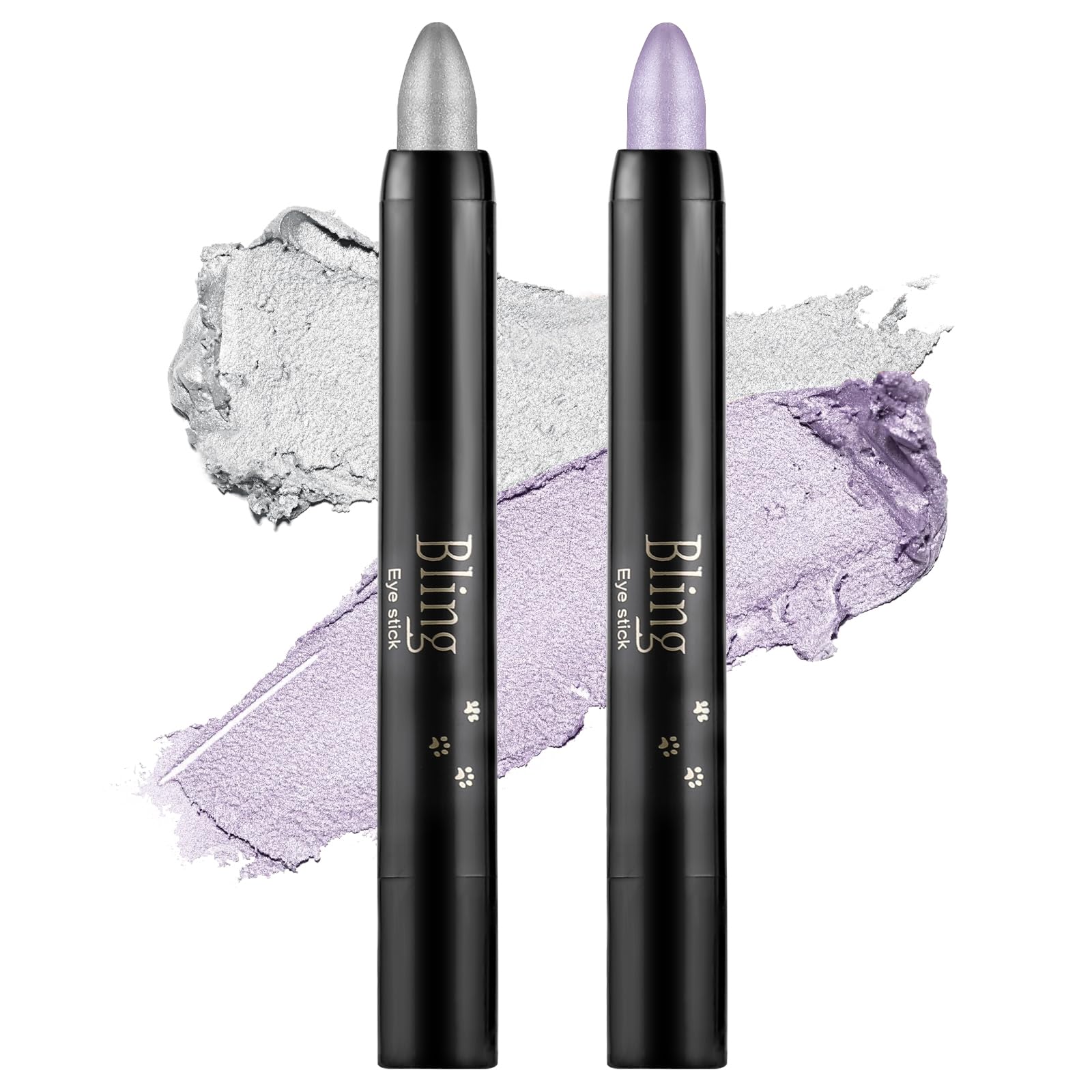 Boobeen 2PCS Waterproof Shimmer Cream Eyeshadow Crayon, matita ombretto impermeabile scintillante, facile da applicare