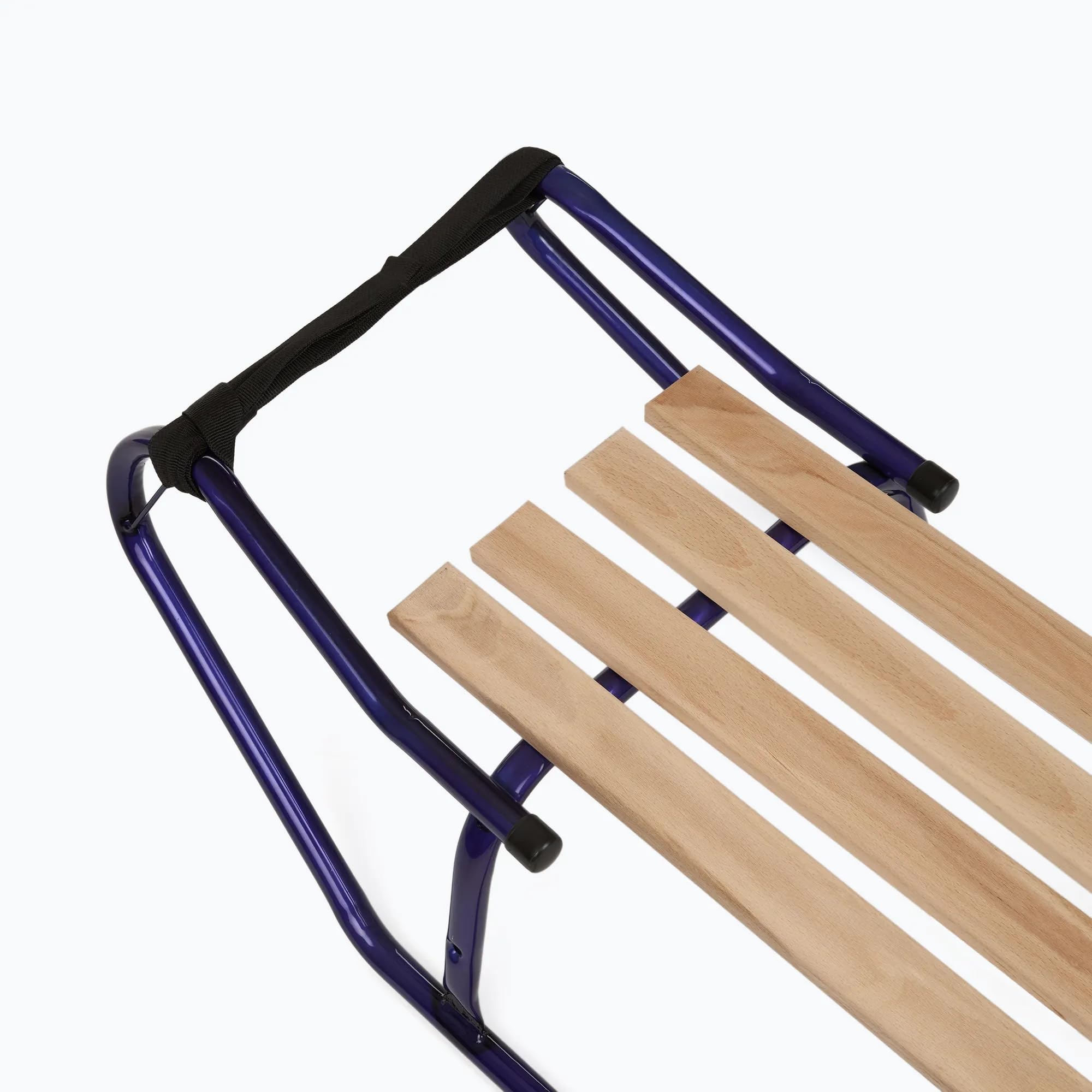 Metallschlitten – Stabile Fahrt und sicheres Gleiten – hochwertiger Stahl und Buchenholz – 84 cm, mit Zugseil – klassischer Rodel für Kinder und Erwachsene bis 75 kg