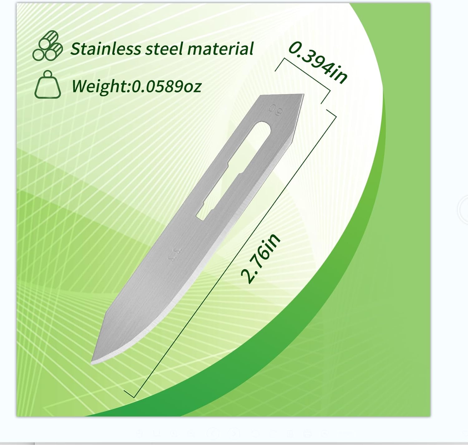20pcs #60 Scalpel Blades Stainless Steel Replacement Blades Utility Knife Blade for Knives