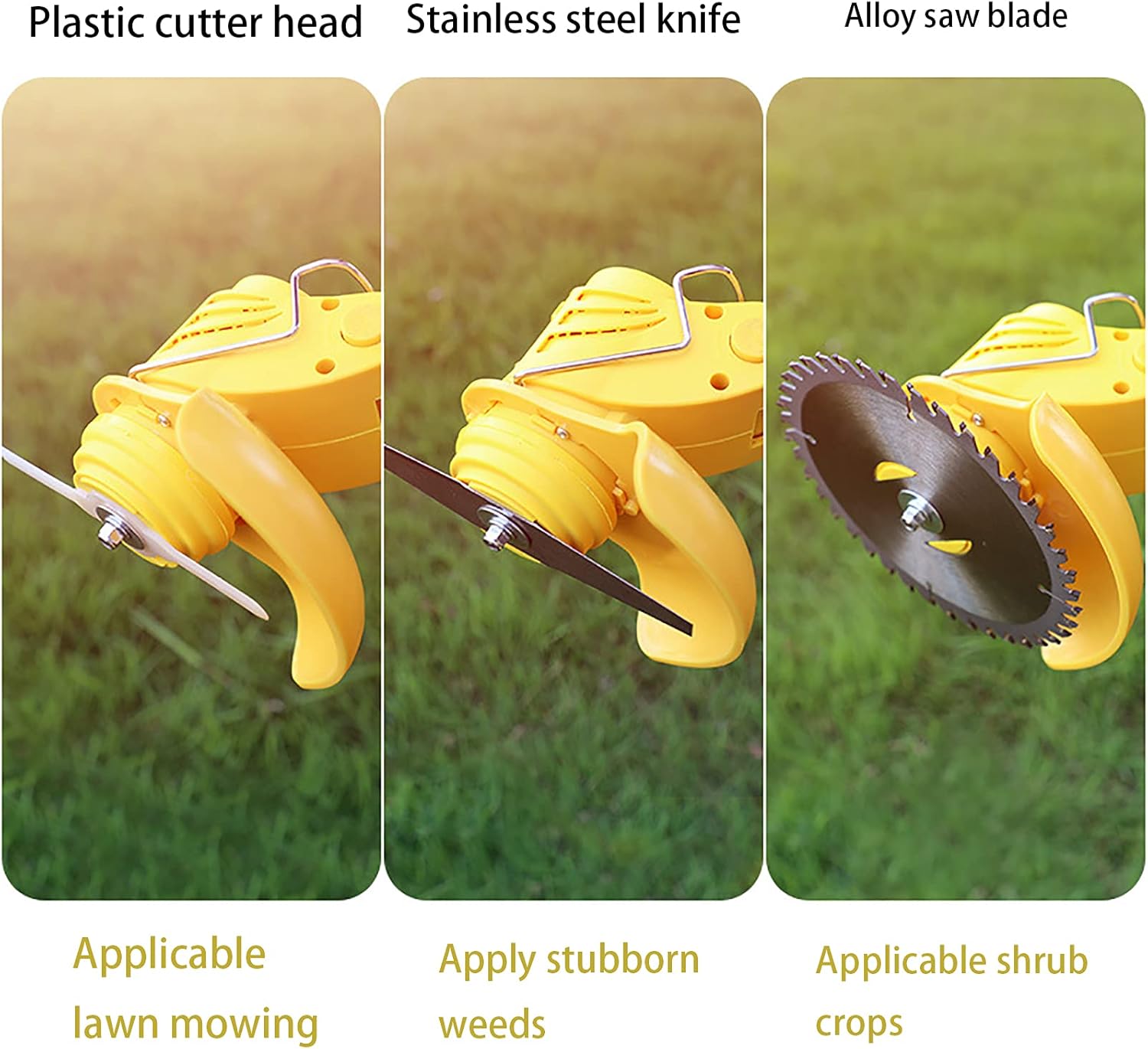 review YRCWZF Cordless Strimmer with 21V 1880W Battery, Telescopic Lightweight Powerful Garden Strimmers Electric for Garden Weeding and Maintenance