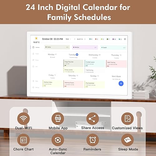Miniatura 8 de FULLJA - Marco de fotos digital de 11 pulgadas con WiFi - Álbum de fotos electrónico de 2K de 11 pulgadas con pantalla táctil IPS sensor de