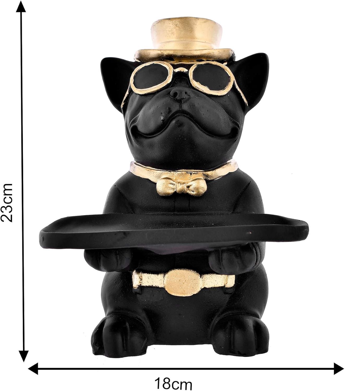 Aryacraft Store Tray Dog |Modern Decor Resin Bulldog Tray Statue |Tray Storage Key Holder Candy Jewelry Earrings Tray Suitable for Home Decor & Office