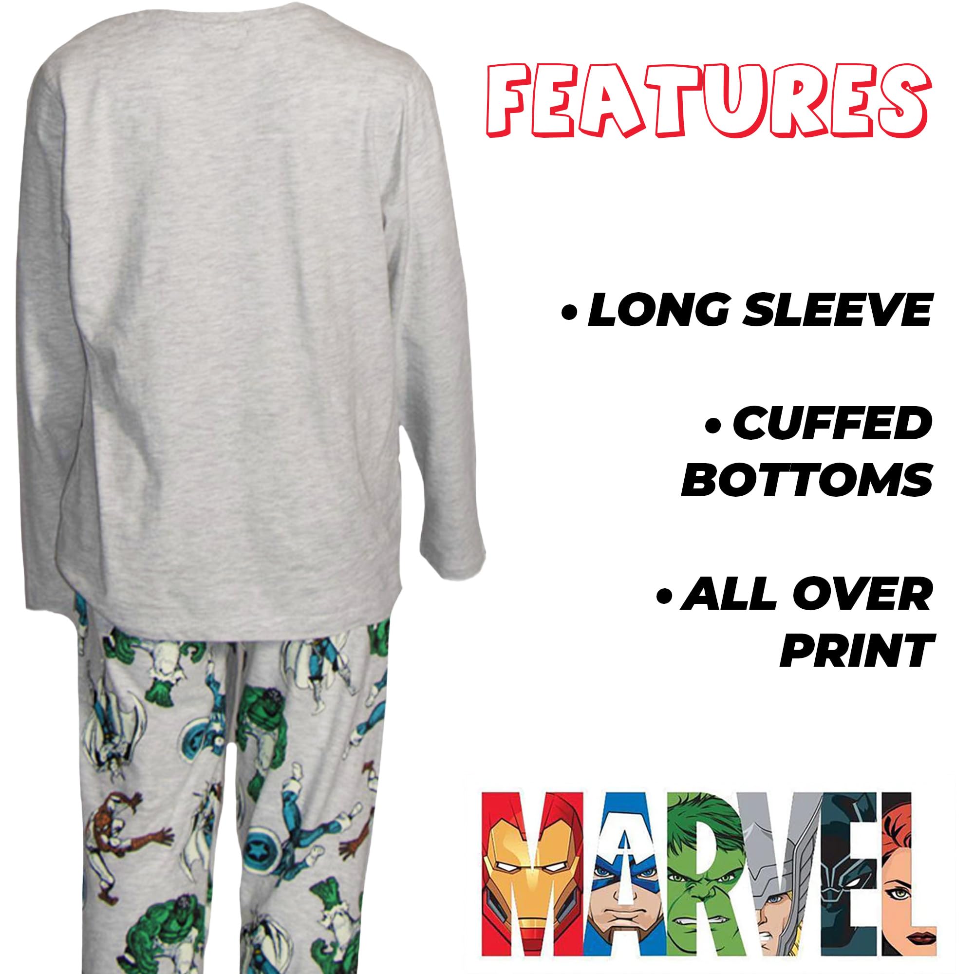 Marvel Conjunto de pijama Heroes Kids | 2 unidades de Spiderman, Miles Morales, Spidey y sus increíbles amigos y Vengadores | Ropa de dormir suave y duradera para niños y niñas | Tallas 5-14 años