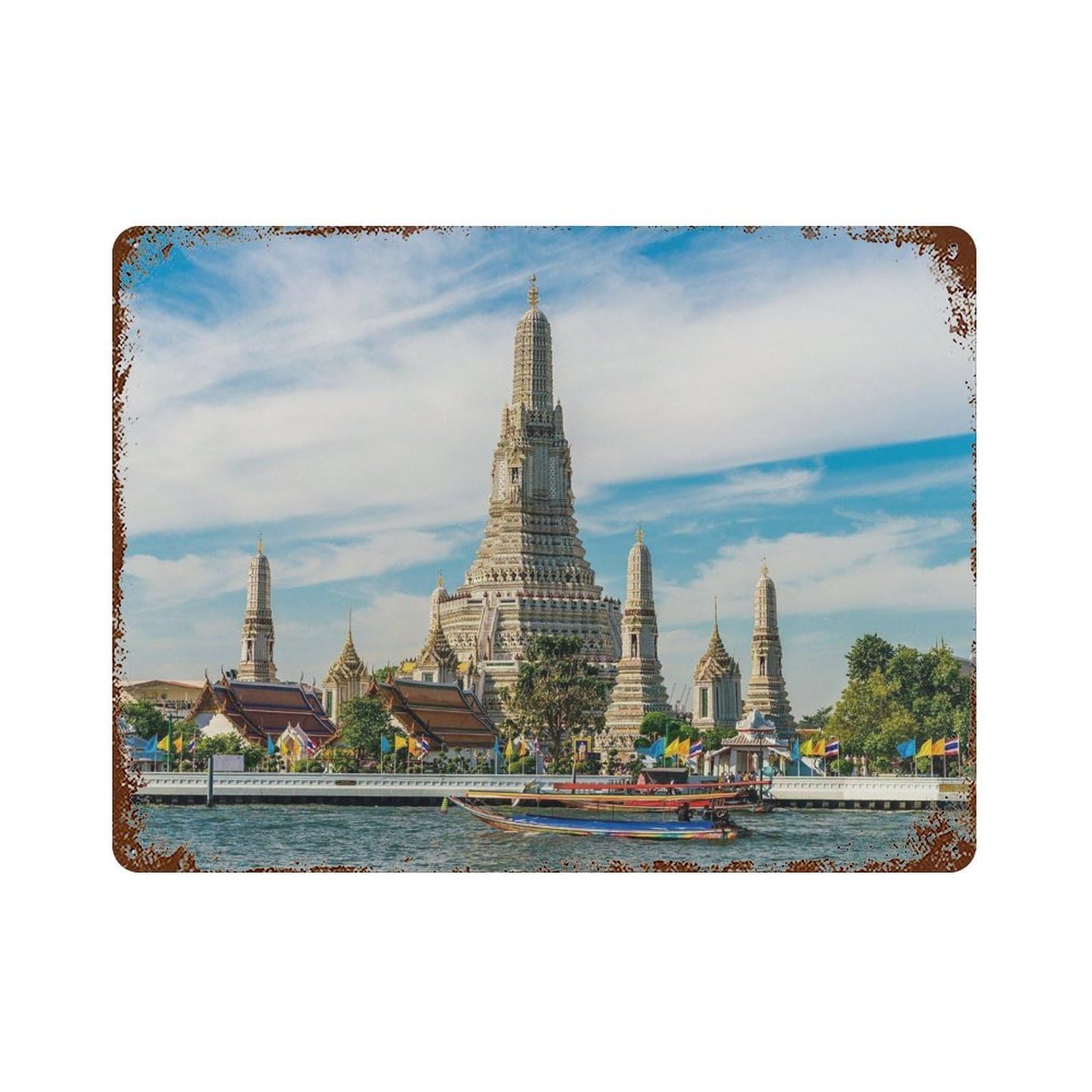 xiaoxiaoshen Real Photo Bangkok Decor Thailand Wall Decor Art Metal Tin Poster Modern Home Decor Art Home Bar Shop Decorations Vintage Sign 30x40cm