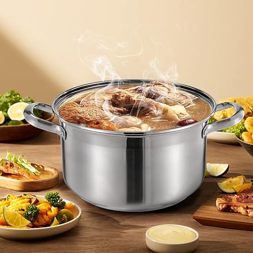 Miniatura 2 de Olla de acero inoxidable de 3.17 cuartos de galón, olla de cocina antiadherente, olla grande para estofado, olla a fuego lento, olla de sopa con