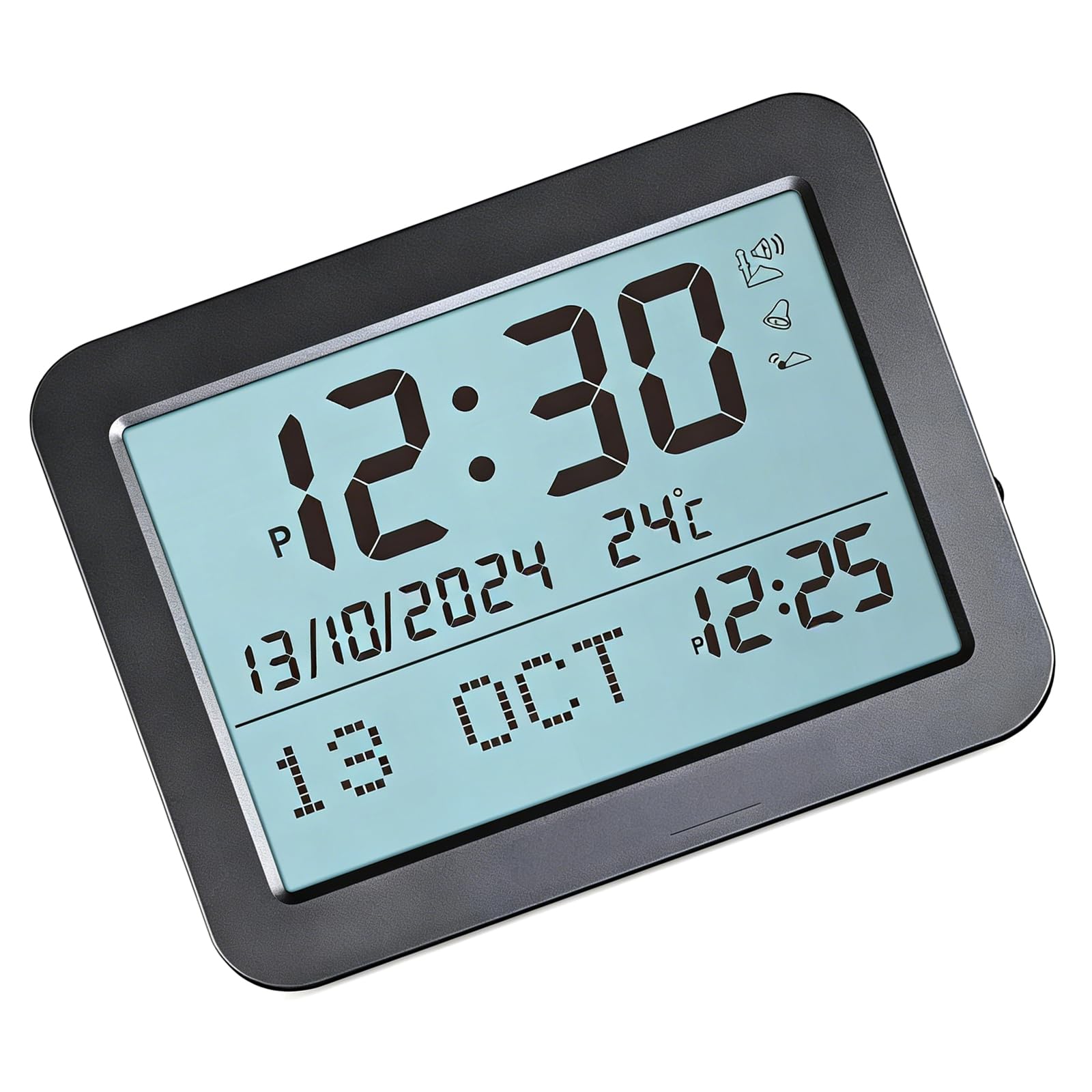Nucelit LCD Digital Clock Temperature Sensors Easy Operations Azan Clock for Home Desk Decoration Use Alarm Clocks for Bedrooms