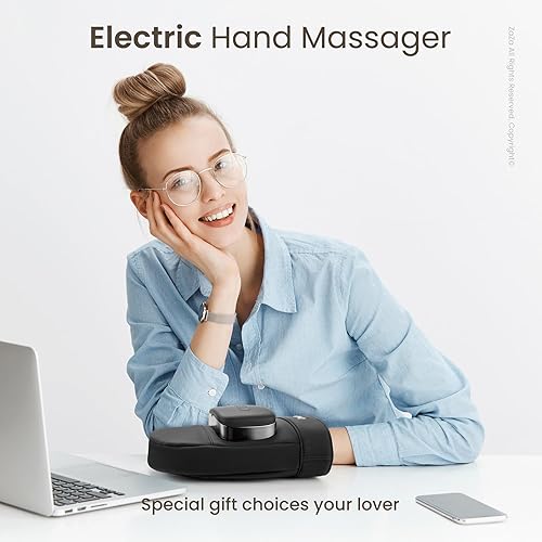 Miniatura 3 de zaza Masajeador de manos con calor y compresión para guante masajeador de manos, masaje de palma y dedos para alivio del túnel carpiano, masaje