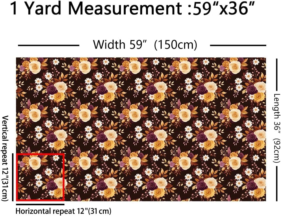 Erosebridal Boho Flower Upholstery Fabric Abstract Plant Leaves Outdoor Fabric By The Yard 1 Yard Chic Elegant Floral Waterproof Fabrics for Chairs Aesthetics Luxury Blossom Botanical Indoor DIY Decor image 5