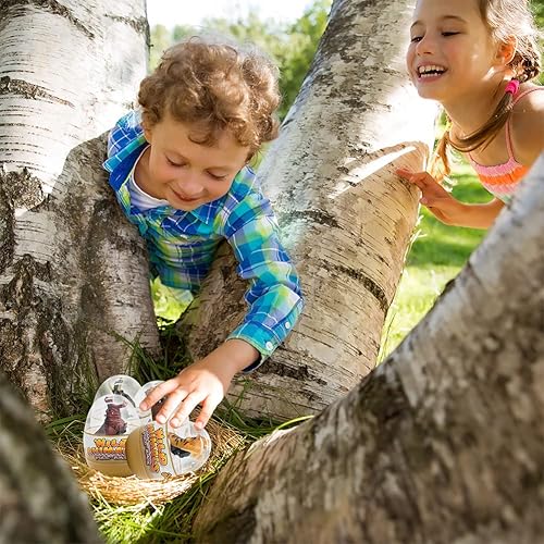 Miniatura 6 de UMEELR 4 huevos jumbo prellenados con autos de animales salvajes, huevos sorpresa y recuerdos de fiesta de Pascua para niños pequeños