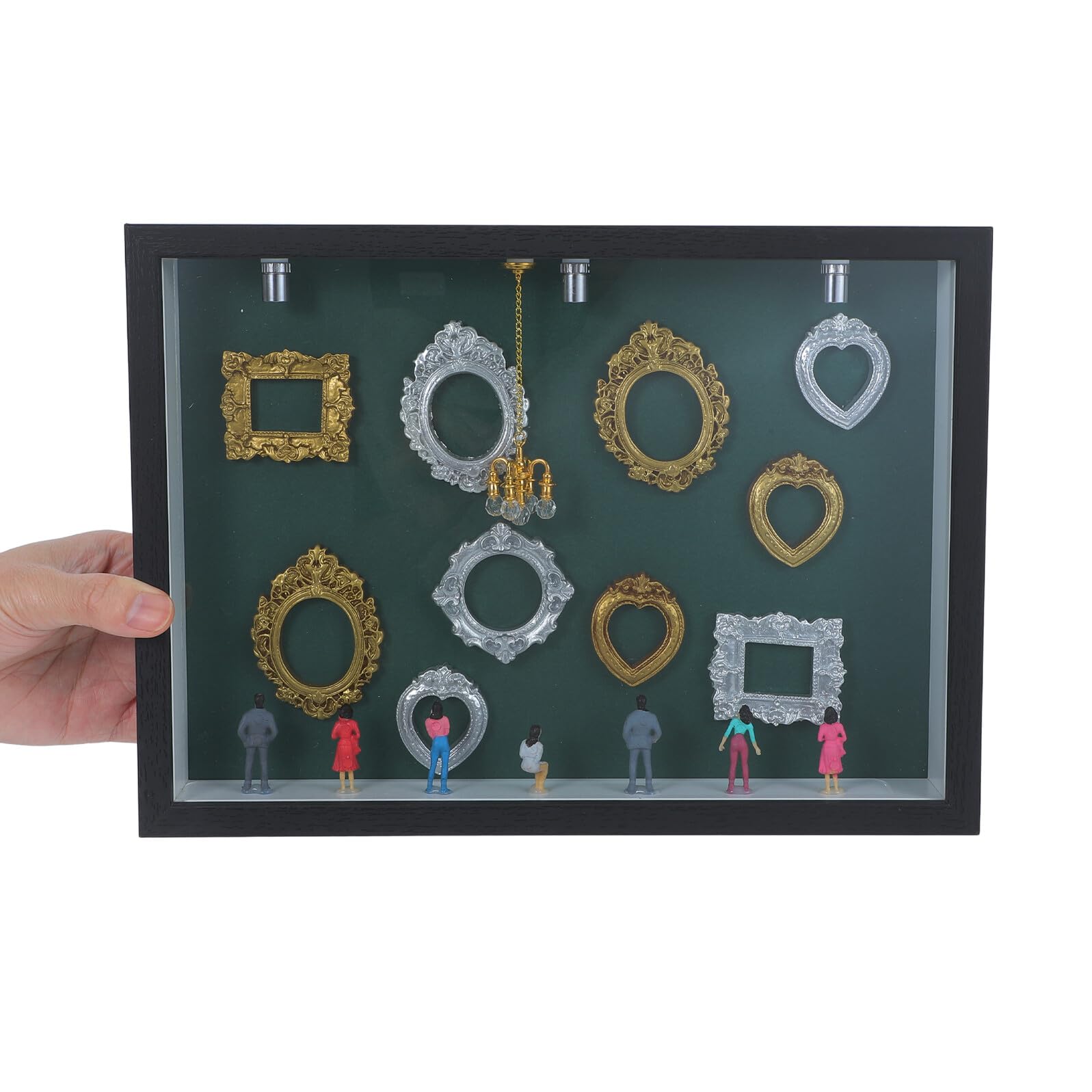 TOYANDONA Mini Drewniana Gablota Typu Shadow Box z Przezroczystą Pokrywą Kompaktowa Ramka Do Zdjęć DIY Idealna Do Ekspozycji Figurek Dekoracji Ślubnych i Domowych Pamiątek