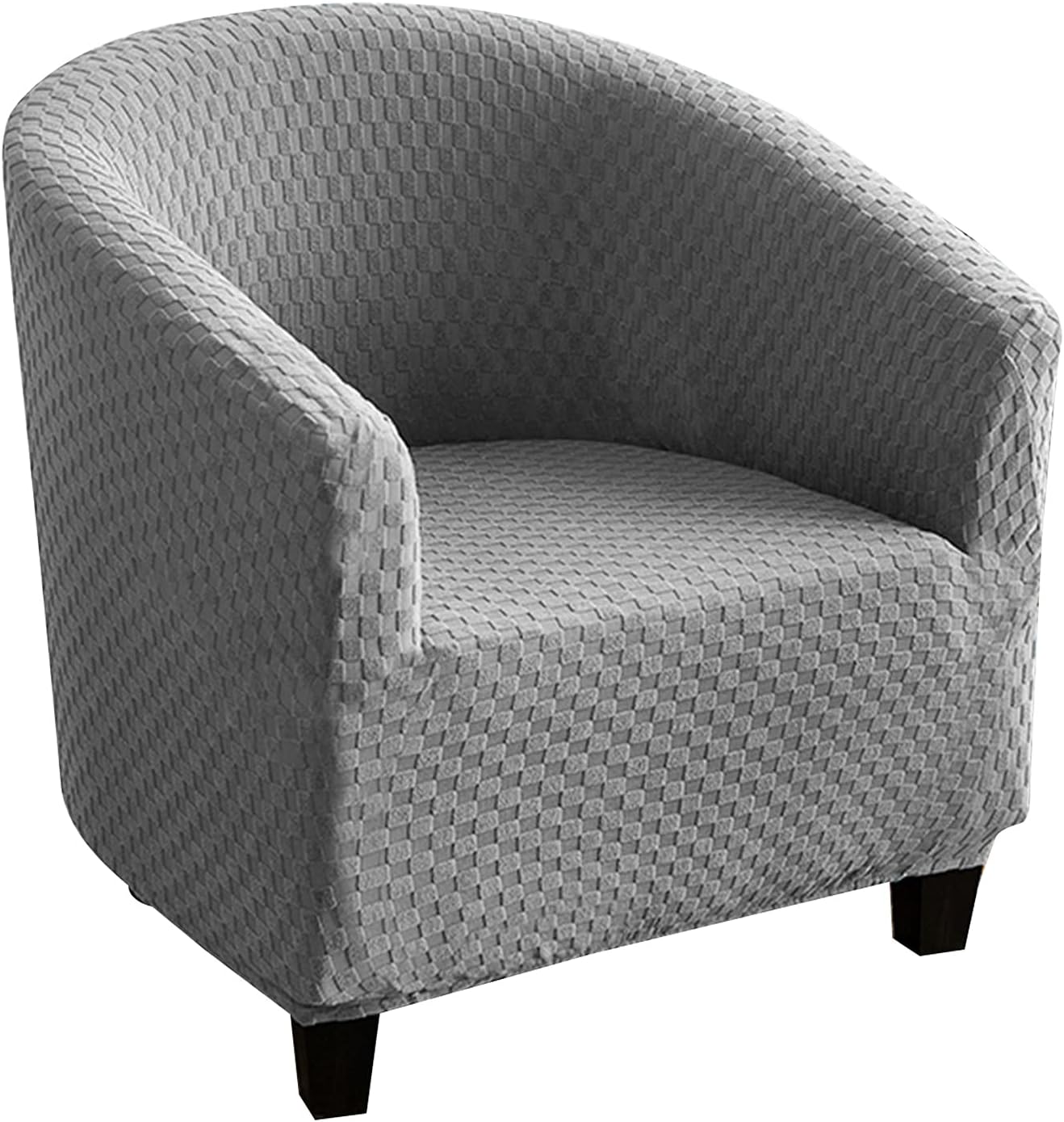 Stretch Tub Chair Slipcover Club Chair Cover Armchairs Sofa Cover Couch Furniture Protector for Living Room Office Reception (Light Grey)