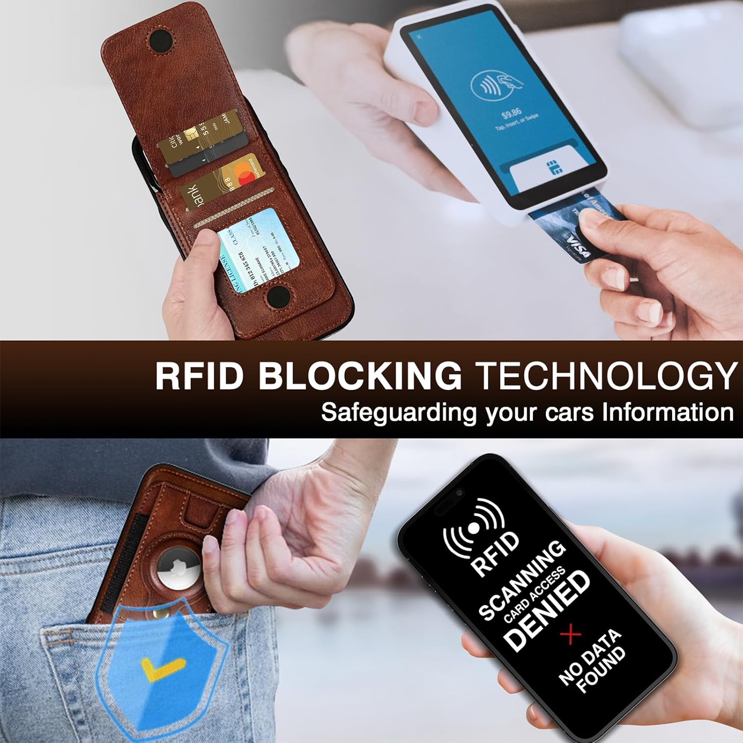 LOHASIC Compatible with Magsafe for iPhone 16 Pro Max Wallet Case, Detachable Leather Credit Card Holder Slot with RFID Blocking Cases for iPhone 16 Pro Max 2024 New, Dark Brown - Image 5