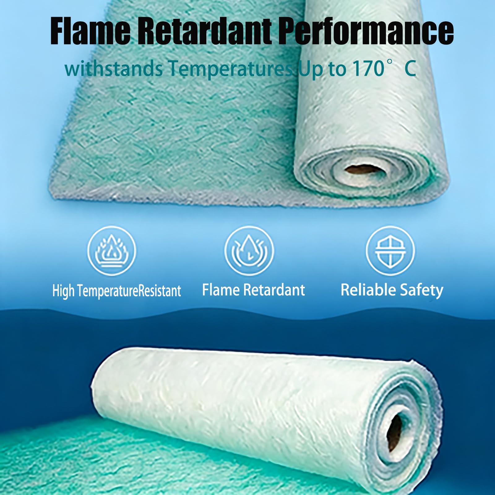 Filtro de Fibra de Vidrio para Cabina de Pintura, Espesor 8 cm, Dimensiones 0,75 m × 20 m, depuración y filtrado de Polvo.(Size:0.75x20m/30in x65.6ft)
