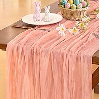 Vista 45 de Socomi - Camino de mesa de gasa, estilo bohemio y rústico, para primavera, Pascua, bodas, fiestas, baby showers, Halloween y decoración del hogar