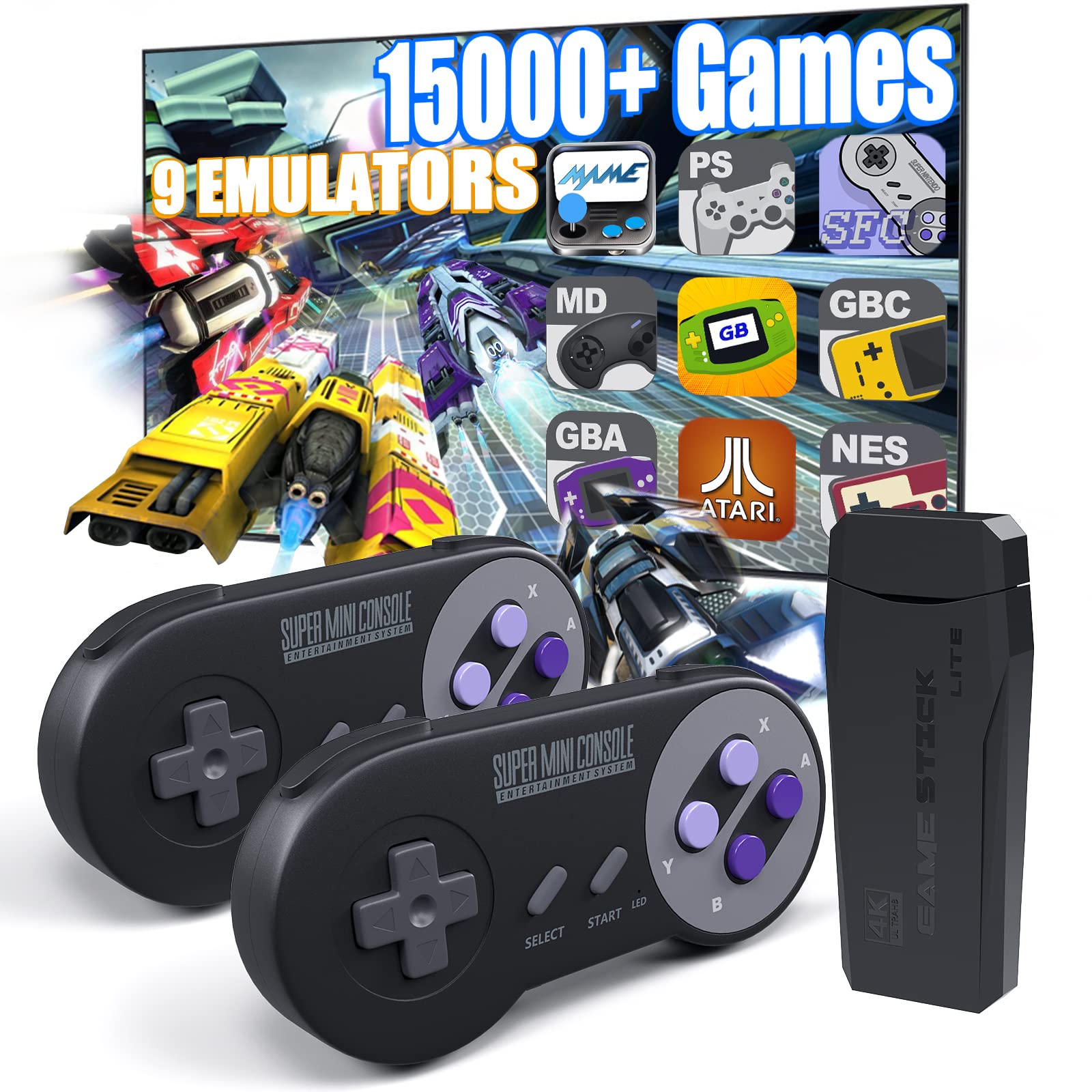 Amazon.com: Fadist Retro Game Console, Built in 15000+ Classic Games, 4K  HDMI HD Output, Mini Game Box with 2 Ergonomics Controllers, Plug and Play  Video Game Console, Ideal Gift for Kids, Adult,