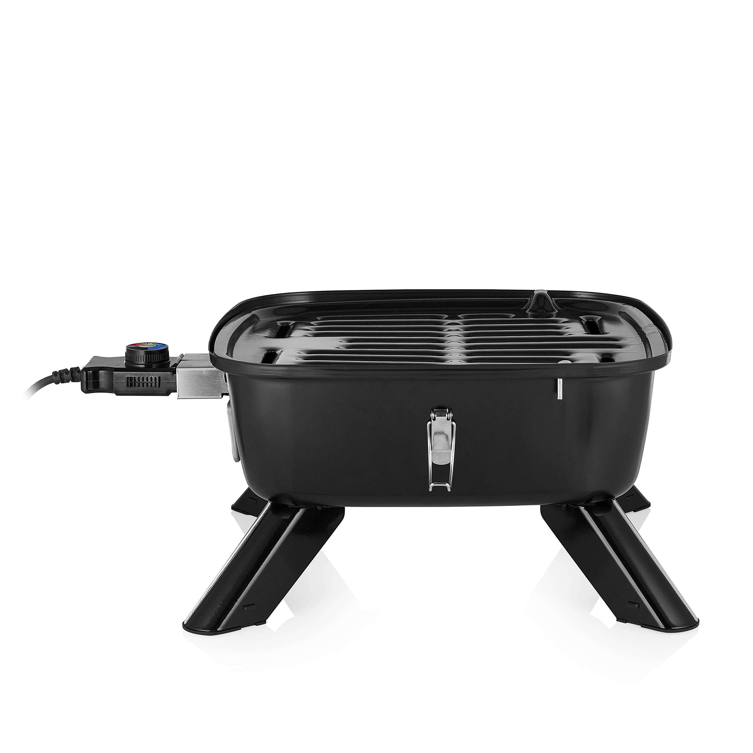 Princess 112256 Barbecue Ibrido Portatile, Elettrico e a carbonella, Metallo, Nero