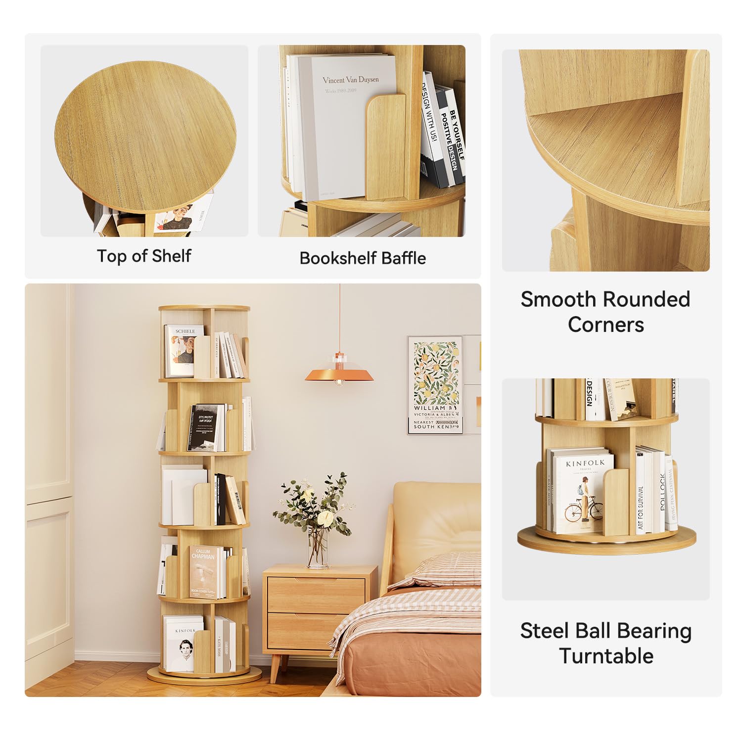 Amazon.com: MXV Rotating Bookshelf, 360 Display 5 Tier, Small