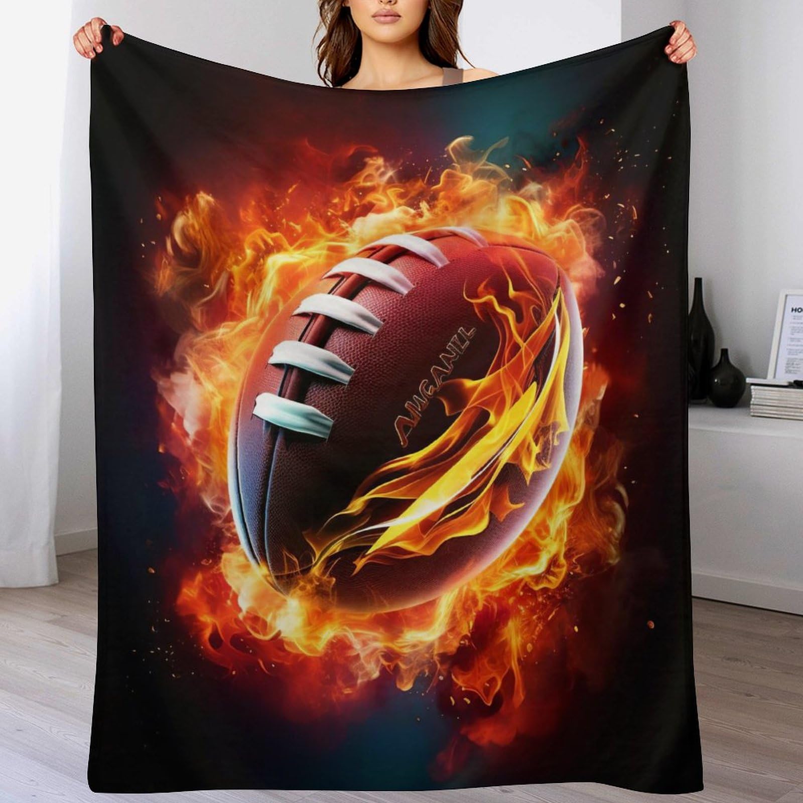 Couverture le rugby polaire douce et chaude idéale pour vos soirées de camping et jardin