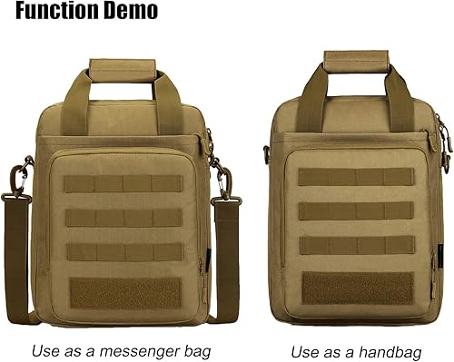 Miniatura 6 de Maletín táctico, bolsa de mensajero para laptop, bolso de hombro Molle resistente para hombre (incluye paquete)